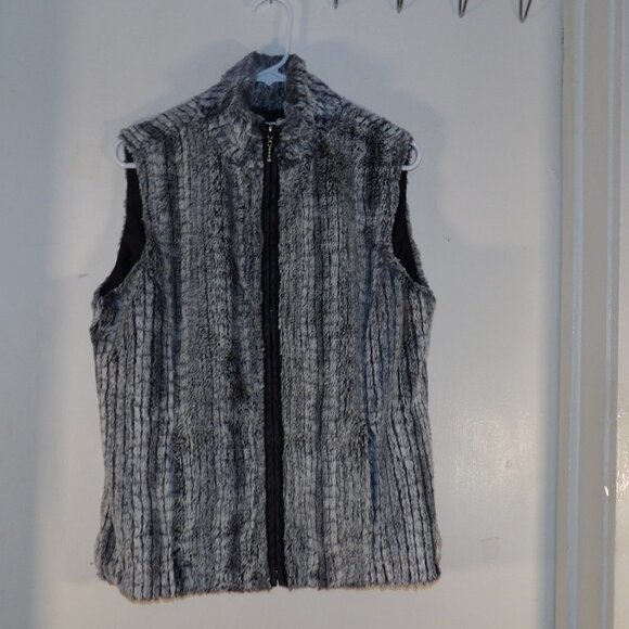Erin London Faux Rabbit Fur Vest Sz M - Picture 1 of 5